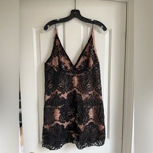 Free People Black Sequin Mini Dress Size 10